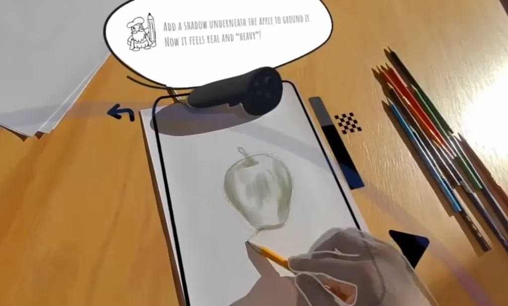 使用Touch Plus或Pro控制器进行VR艺术课程时请准备好铅笔